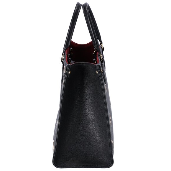 Louis Vuitton Empreinte Giant Monogram On The Go MM Shoulder Tote Black Beige - Picture 3 of 13